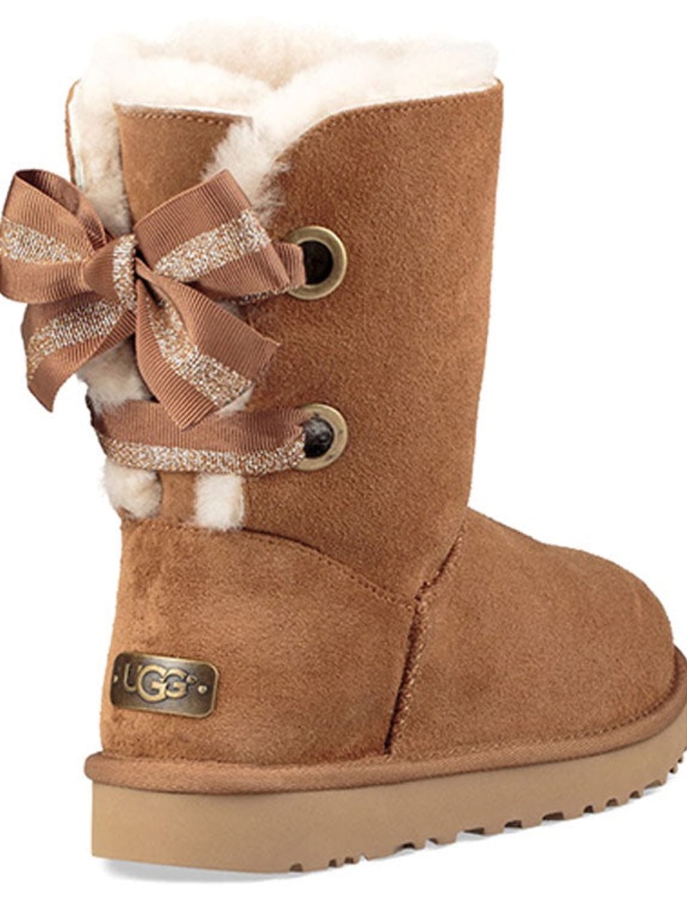 UGG Bailey Bow Boots Metal Detail Bow Short Size 9